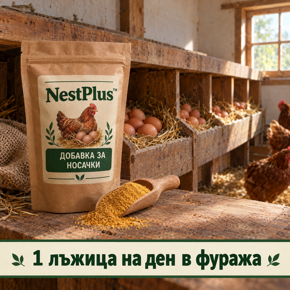 1 лъжица на ден във фуража