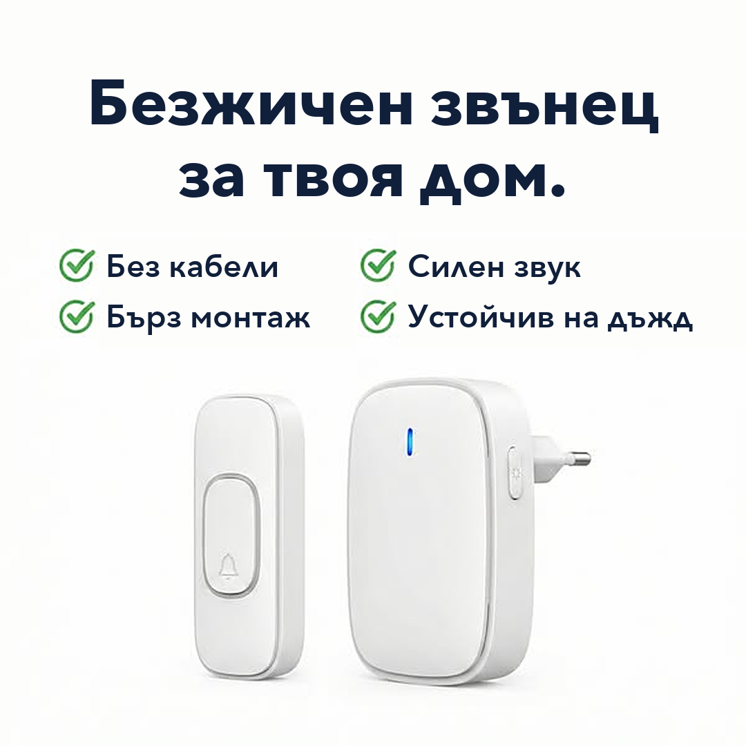Безжичен звънец RingFree™ – бутон и приемник